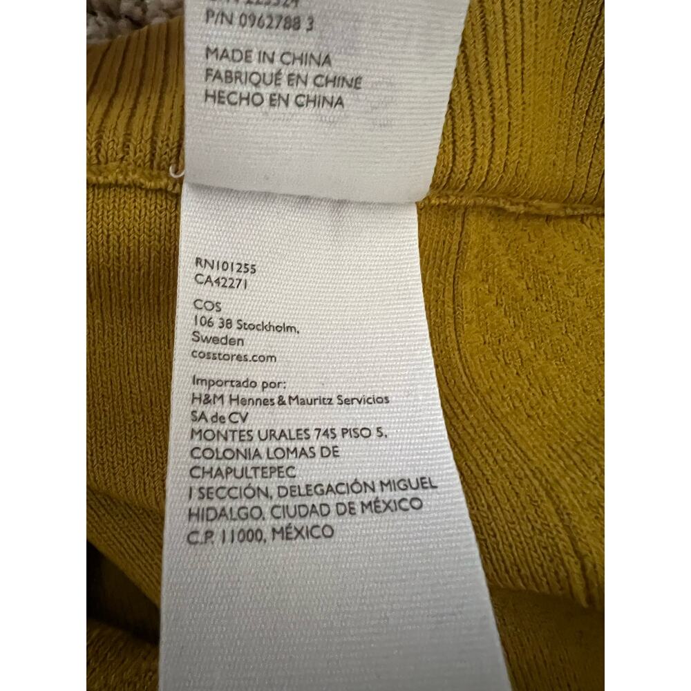 COS Ribbed High Waisted Cycling Shorts Mustard Womens Size Small - Picture 7 of 8